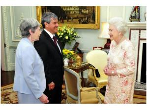 His Honour the Lieutenant Governor and Mrs. Nicholas in a private audience with HM The Queen in 2010